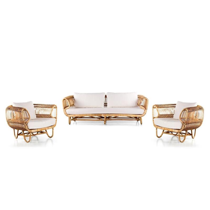 MILES 2 POLTRONE + DIVANO 2/POSTI 210X81X74CM