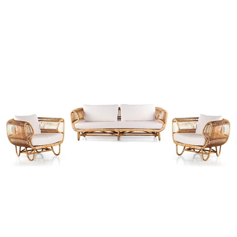 MILES 2 POLTRONE + DIVANO 2/POSTI 210X81X74CM
