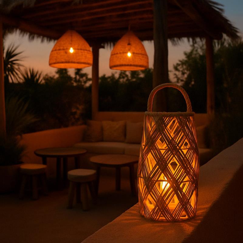 LANTERNA INTRECCIATA RATTAN D16