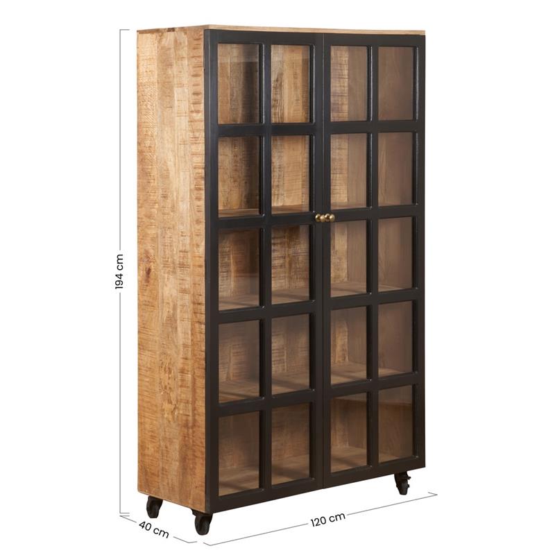 QUADRO CREDENZA MANGO BLACK 120X40X194