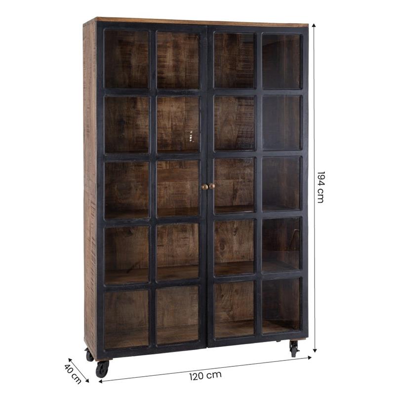 QUADRO CREDENZA MANGO BLACK 120X40X194