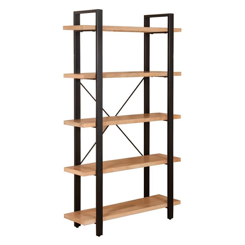 ACHILLE LIBRERIA 5/RIPIANI ACACIA METALLO NERO 102X34X180CM