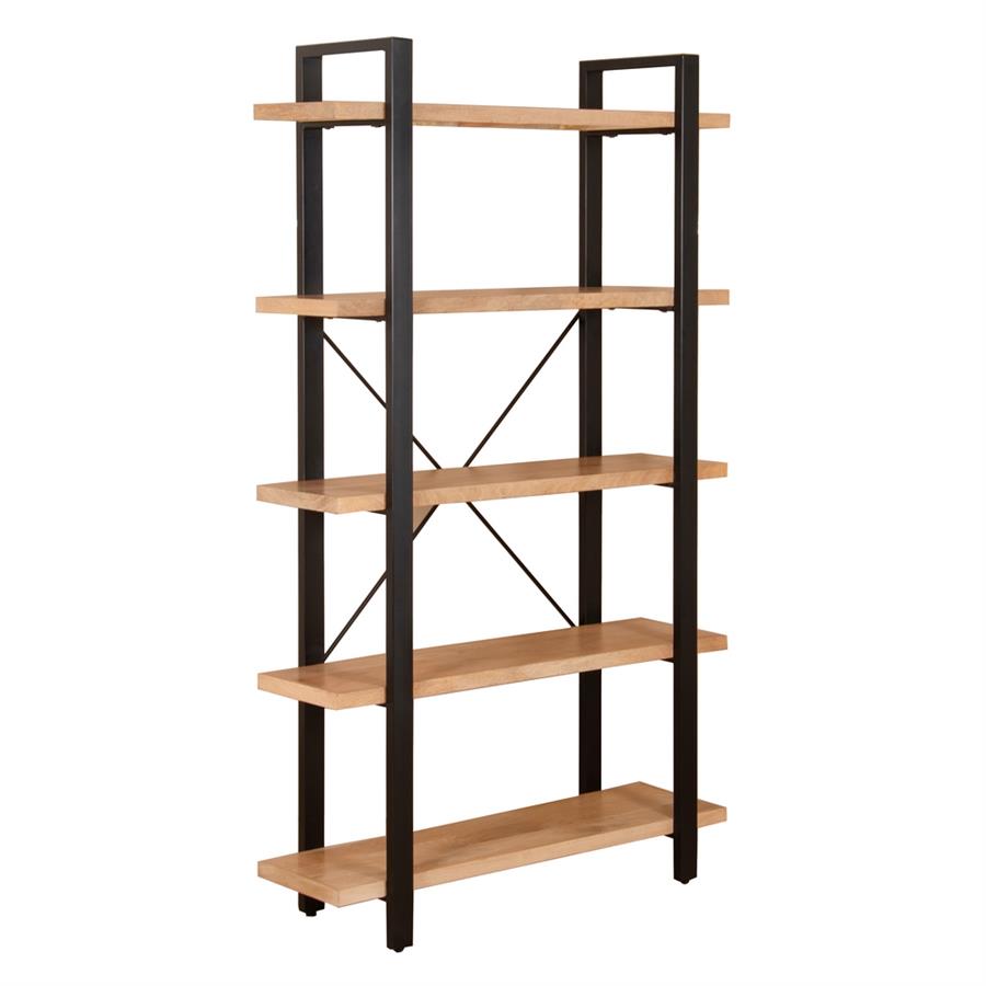 ACHILLE LIBRERIA 5/RIPIANI ACACIA METALLO NERO 102X34X180CM