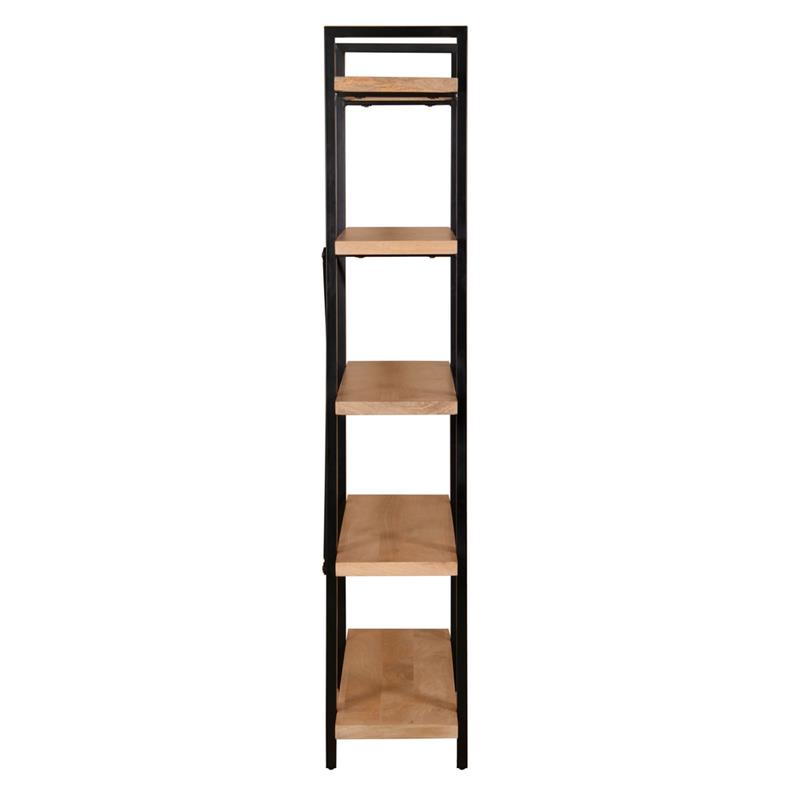 ACHILLE LIBRERIA 5/RIPIANI ACACIA METALLO NERO 102X34X180CM