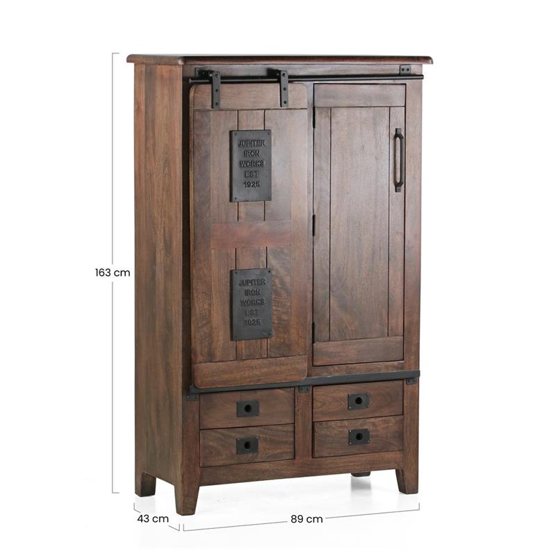 CREDENZA MANGO NOCE NATURAL   40X60X140CM