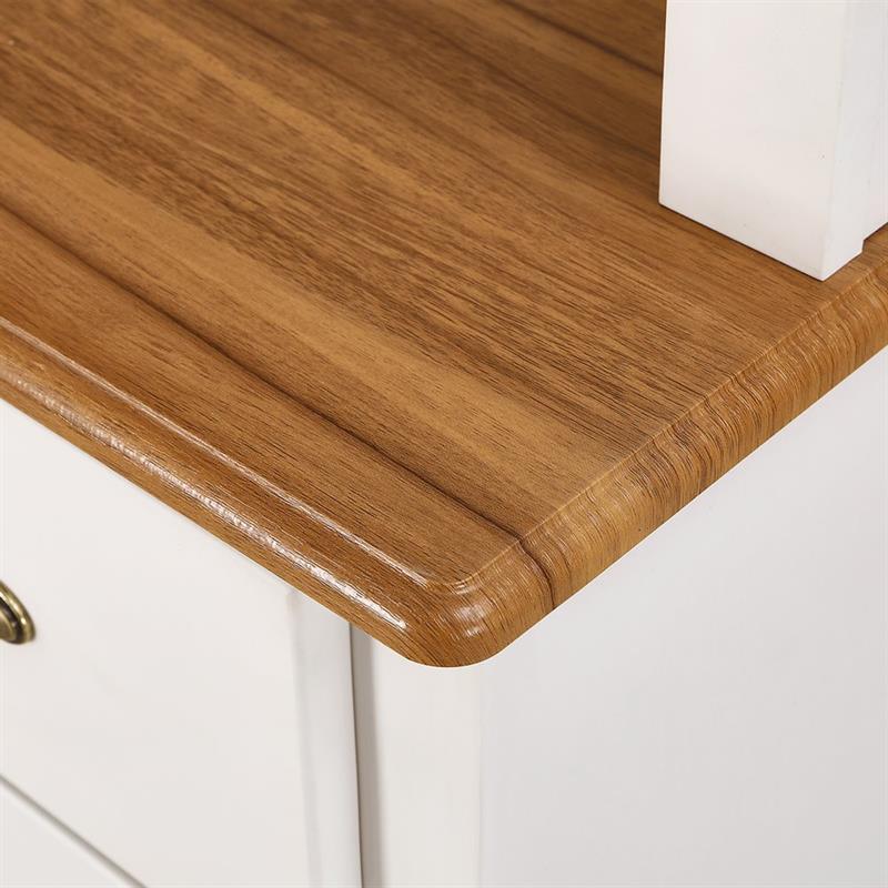 CREDENZA BIANCA TOP NOCE CON CANTINETTA 109X43X183 CM
