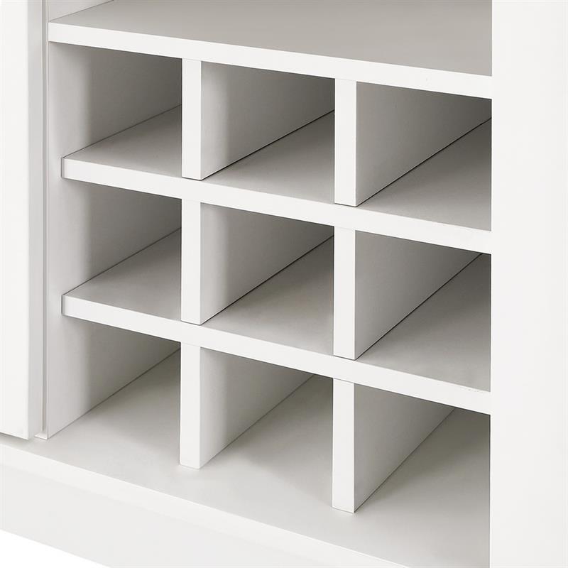 CREDENZA BIANCA TOP NOCE CON CANTINETTA 109X43X183 CM