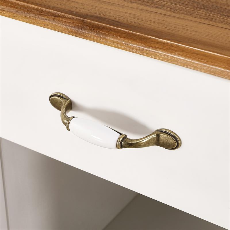 CREDENZA BIANCA TOP NOCE CON CANTINETTA 109X43X183 CM