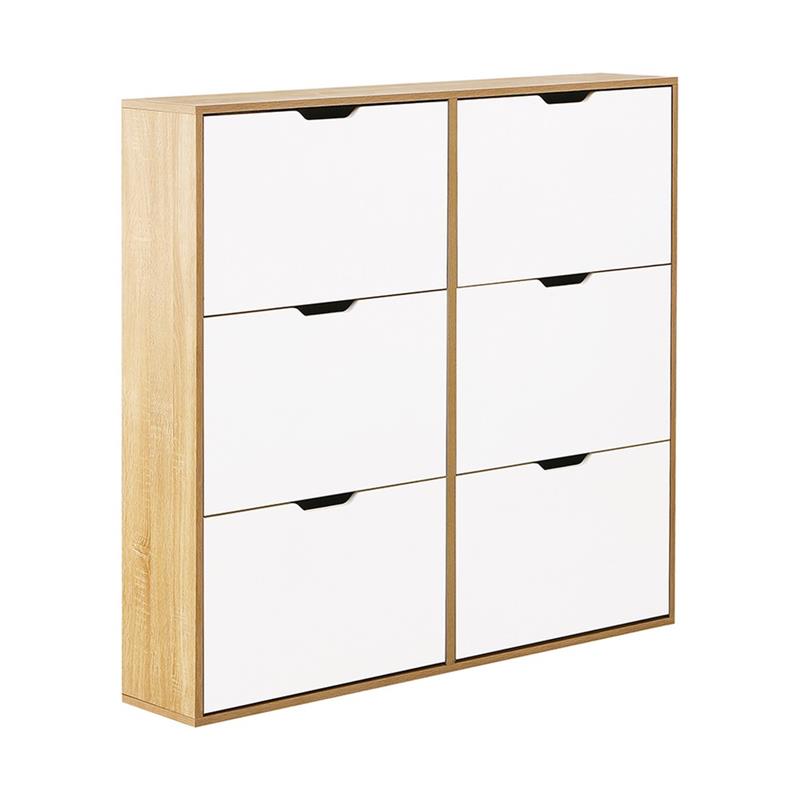SKY SCARPIERA 6 ANTE ORIZ. BIANCA/ROVERE 120X24X114 CM