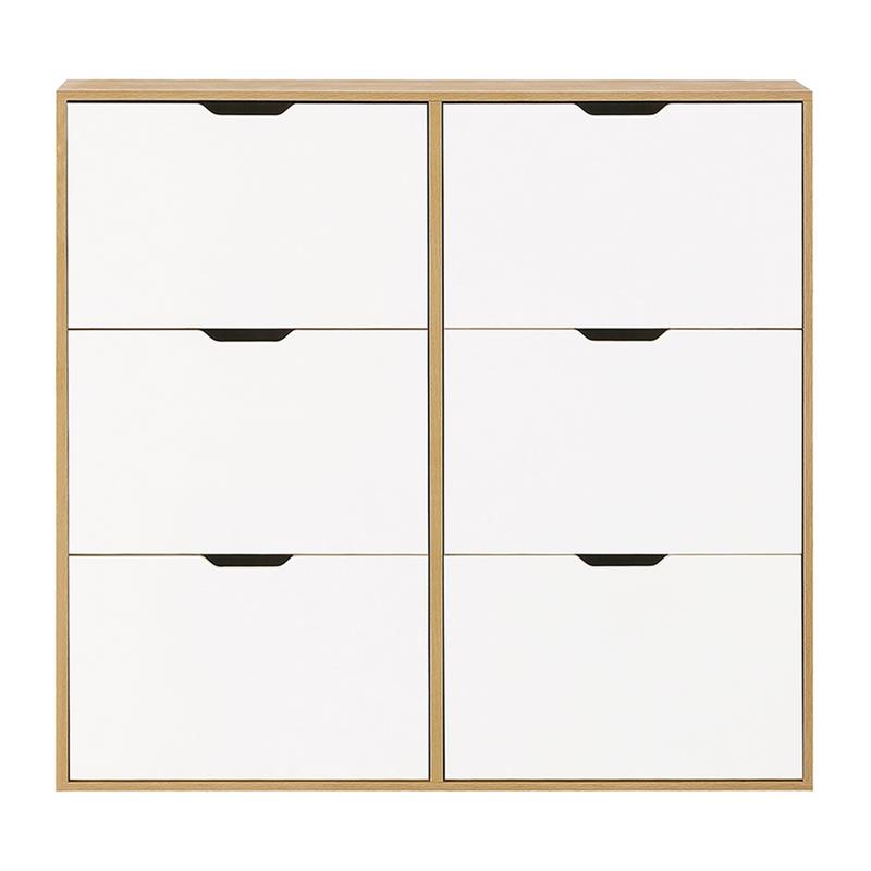 SKY SCARPIERA 6 ANTE ORIZ. BIANCA/ROVERE 120X24X114 CM