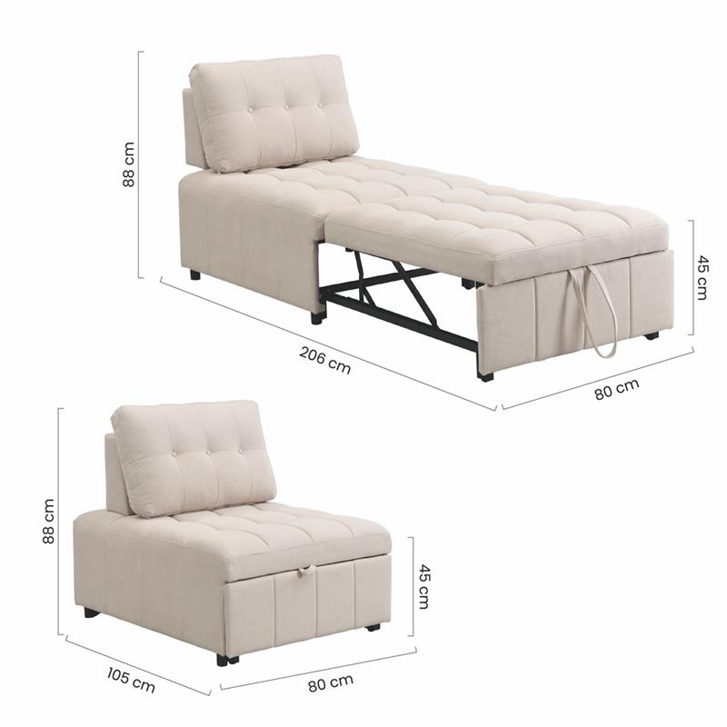ORLEANS POLTRONA LETTO BEIGE