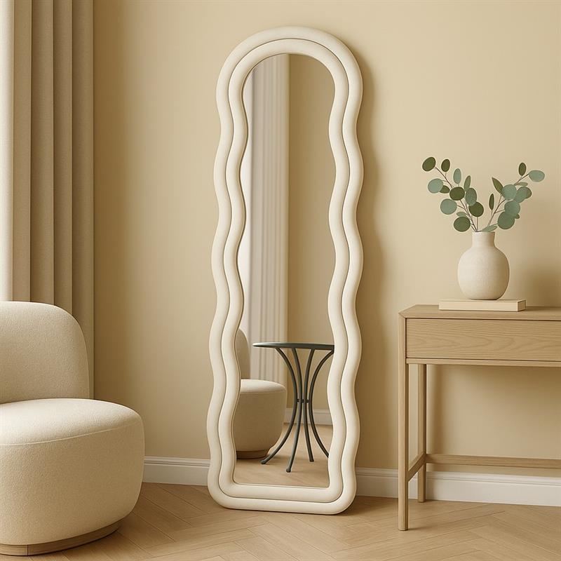 WAVY SPECCHIO ONDULATO BIANCO 55X4,5X165 CM