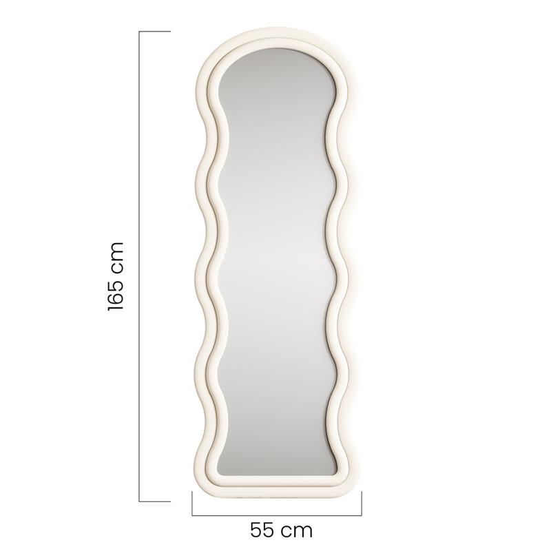 WAVY SPECCHIO ONDULATO BIANCO 55X4,5X165 CM