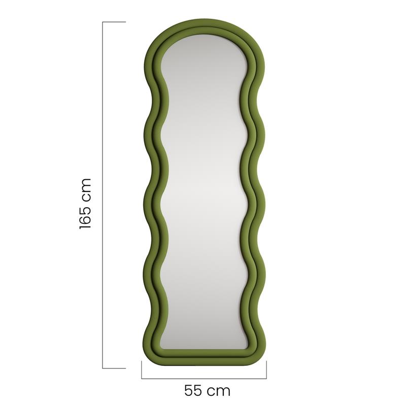 WAVY SPECCHIO ONDULATO VERDE 55X4,5X165 CM