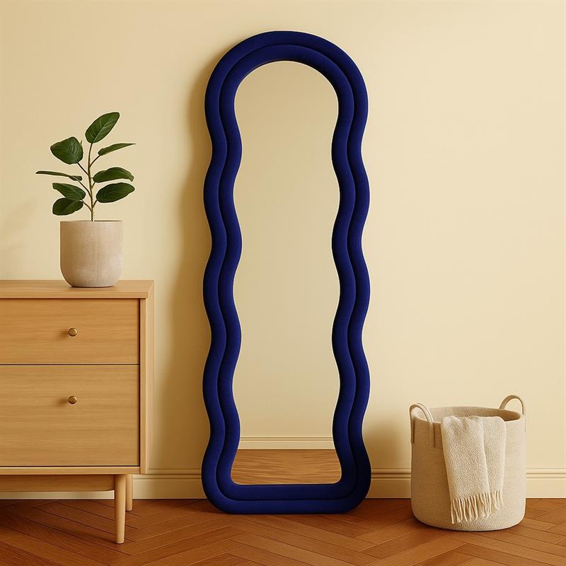 WAVY SPECCHIO ONDULATO BLU 55X4,5X165 CM