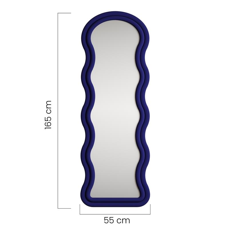 WAVY SPECCHIO ONDULATO BLU 55X4,5X165 CM