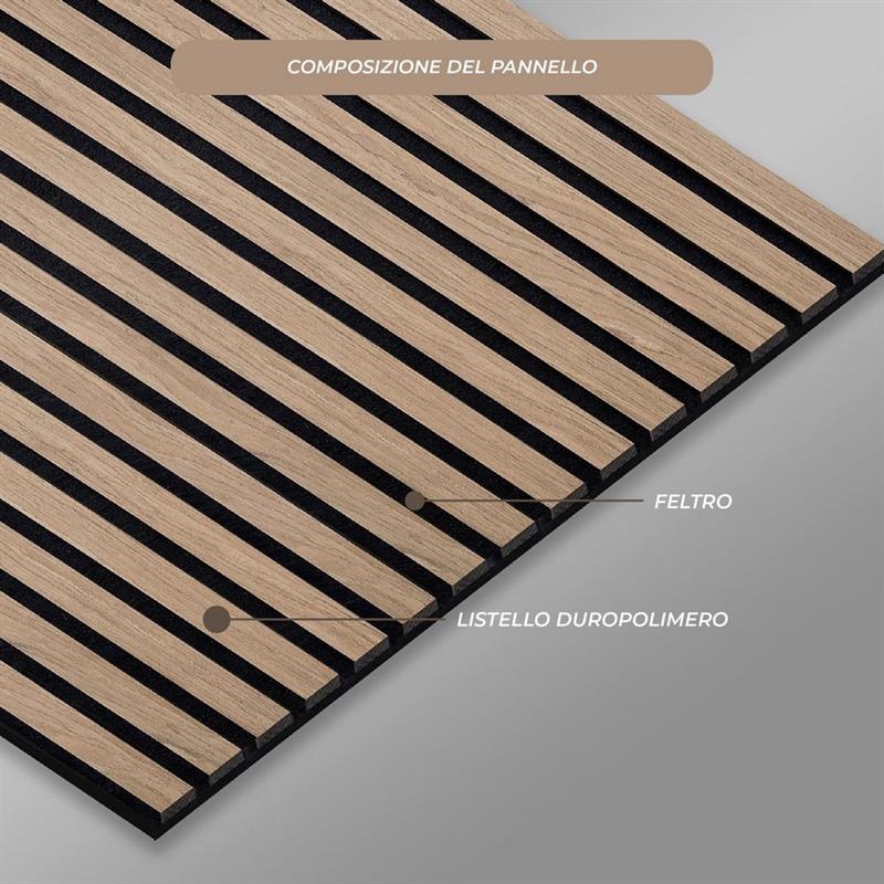 HARMONY - SET 2 PANNELLI FONOASS. NOCE CHIARO - 270X60X1.8