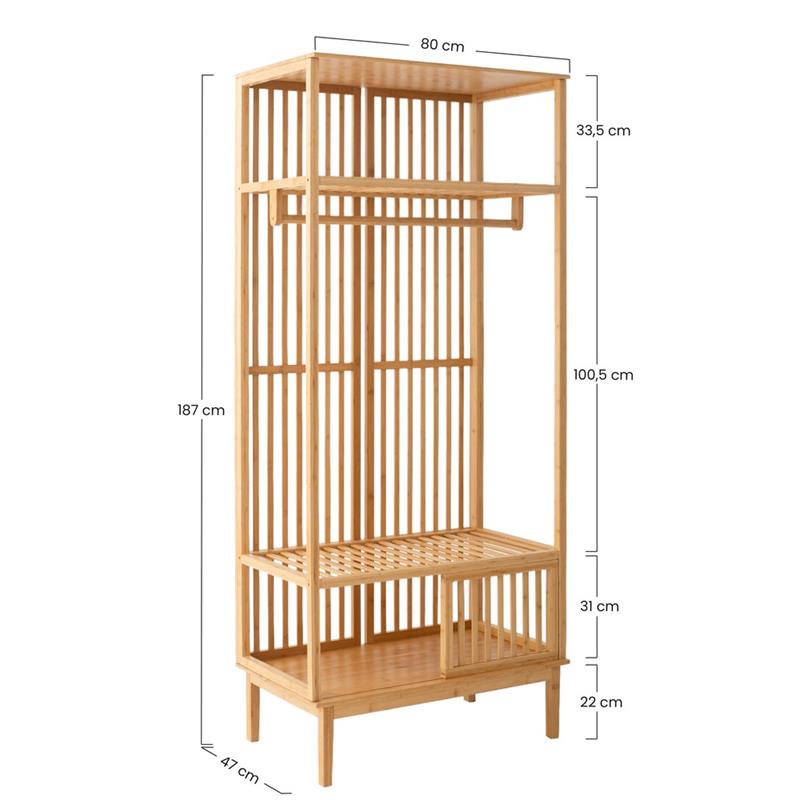 MAKU APPENDIABITI IN BAMBU' 80X47X187 CM