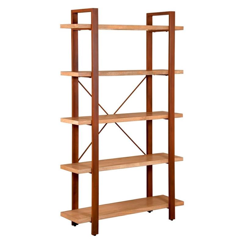 ACHILLE LIBRERIA 5/RIPIANI ACACIA METALLO CORTEN 102X34X180C