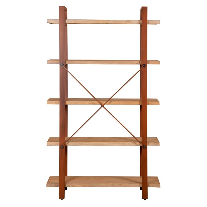 ACHILLE LIBRERIA 5/RIPIANI ACACIA METALLO CORTEN 102X34X180C