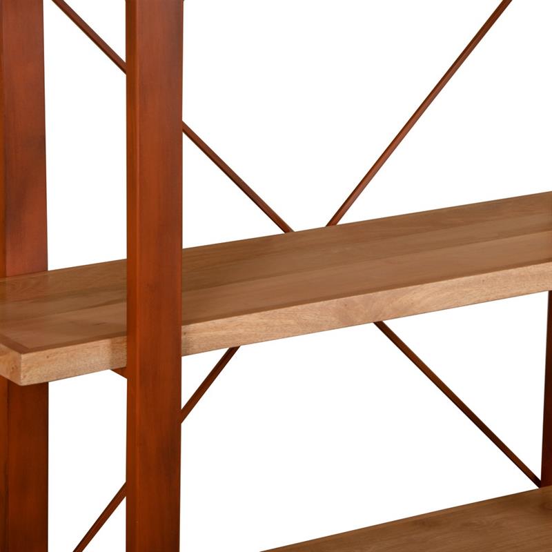 ACHILLE LIBRERIA 5/RIPIANI ACACIA METALLO CORTEN 102X34X180C