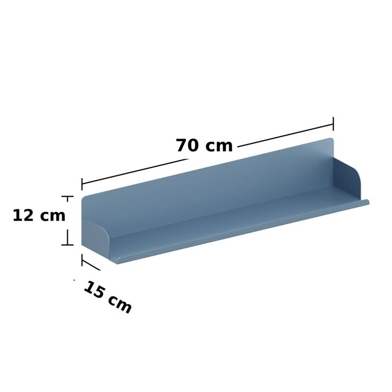 Mensola metallica ceruleo 70x13x12  reversibile - Pop