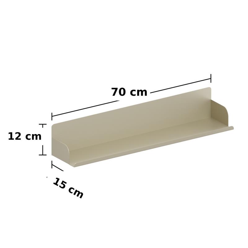 Mensola metallica avorio 70x13x12  reversibile - Pop