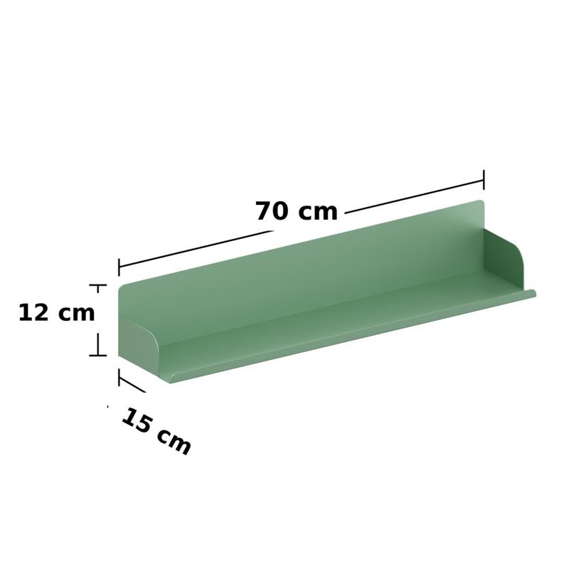Mensola metallica salvia  70x13x12  reversibile - Pop