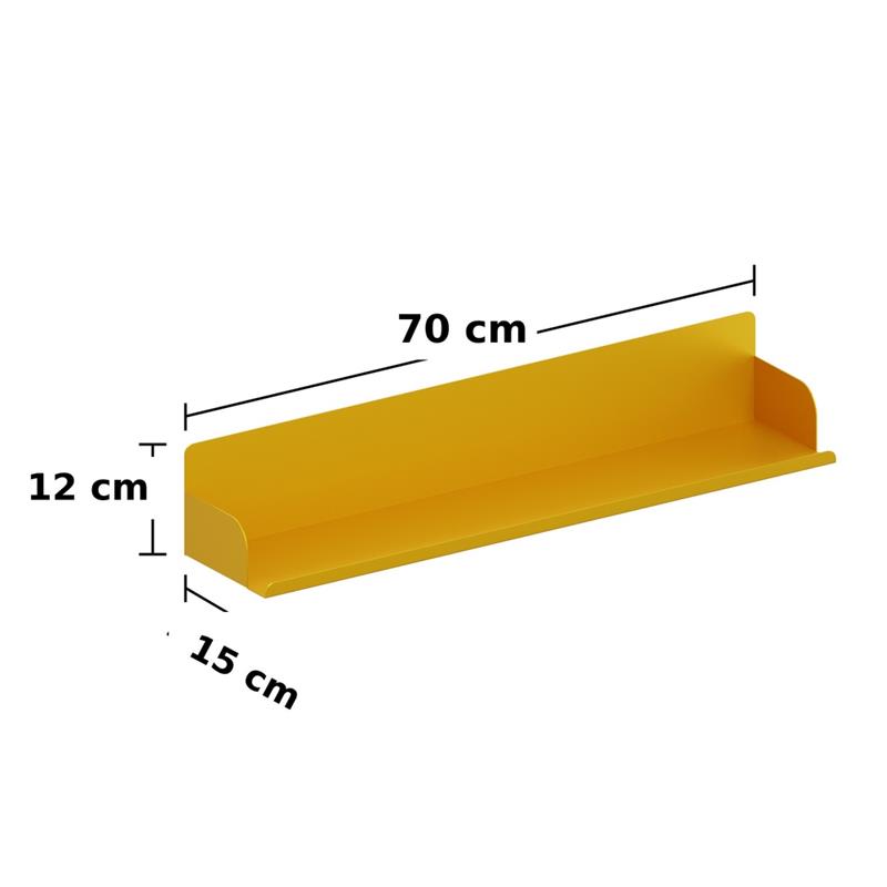 Mensola metallica senape  70x13x12  reversibile - Pop