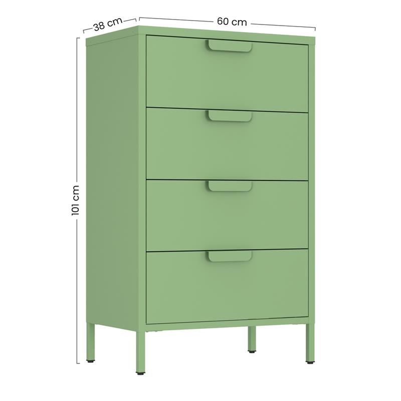 POP CASSETTIERA 4/C60X38X101 CM SALVIA