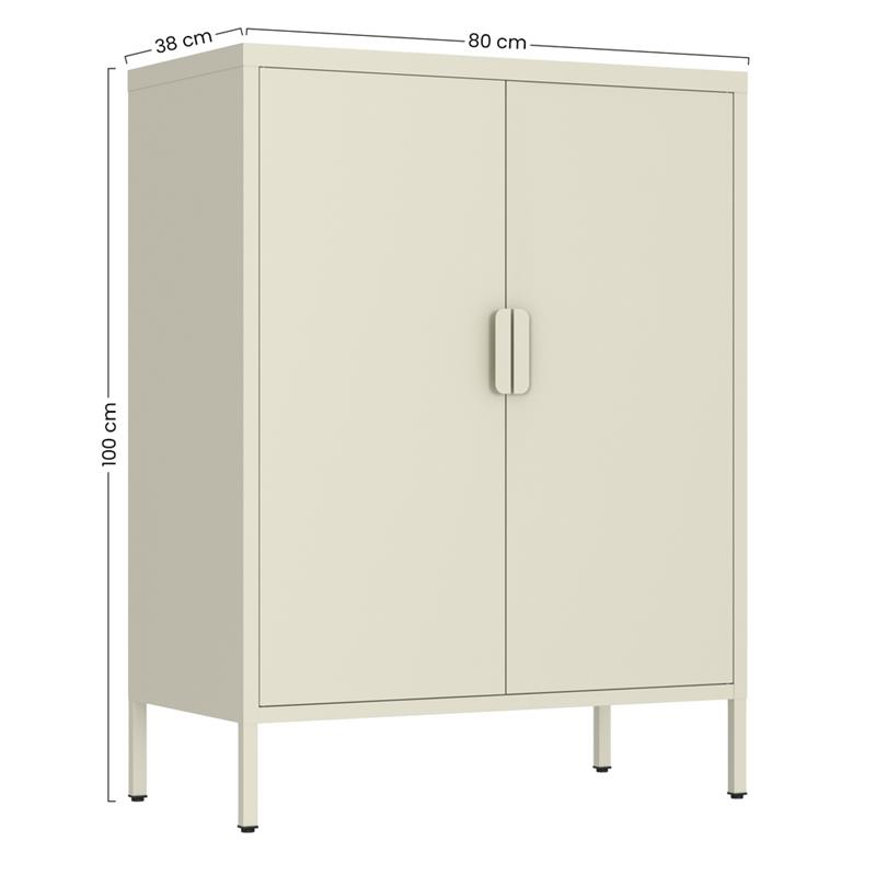 POP CREDENZA 2/A 80X38X100 CM AVORIO