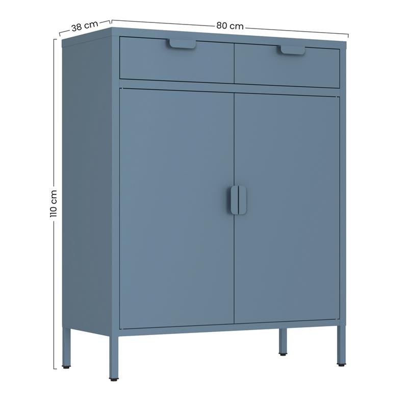 POP CREDENZA 2/A 2/C 80X38X110 CM CERULEO