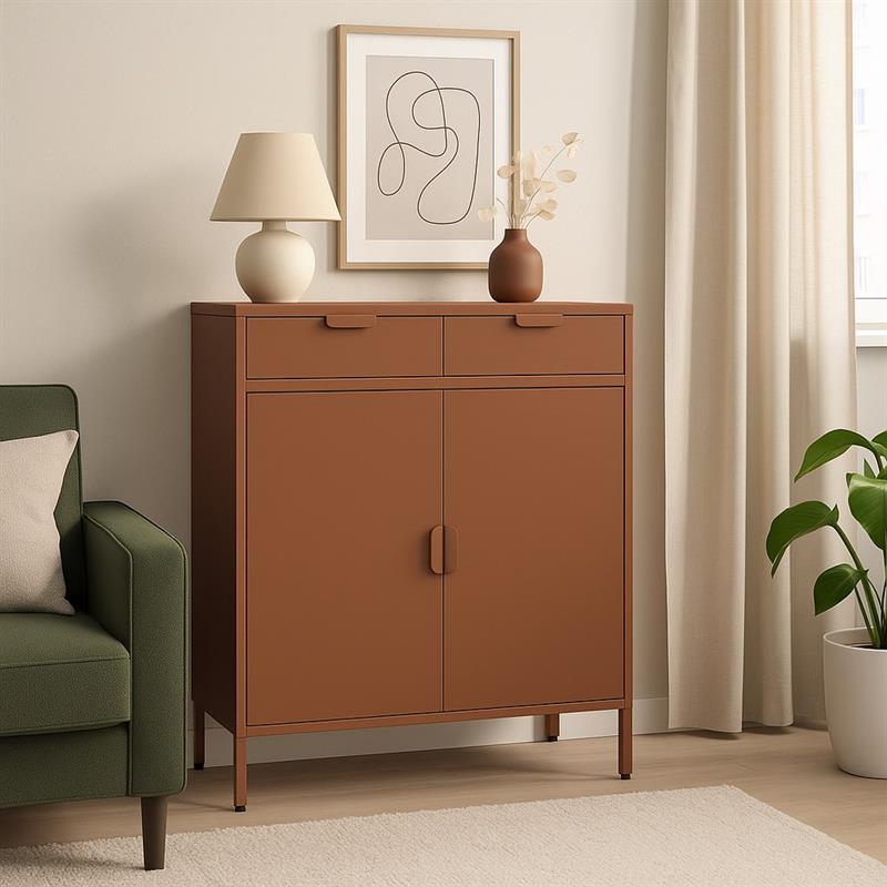 POP CREDENZA 2/A 2/C 80X38X110 CM MATTONE