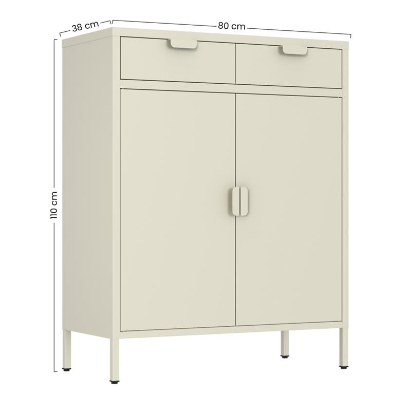 POP CREDENZA 2/A 2/C 80X38X110 CM AVORIO