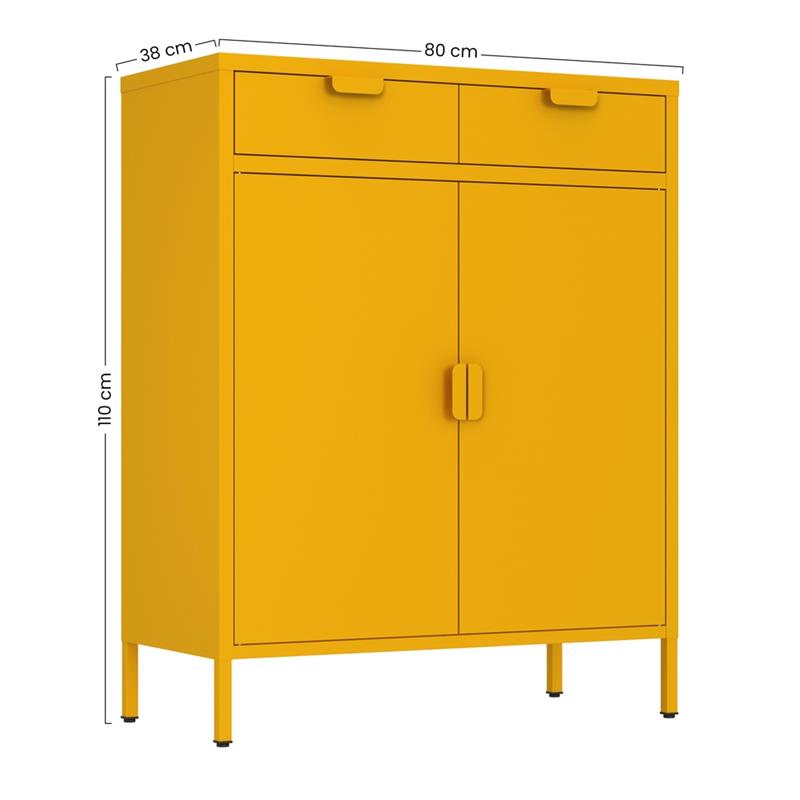 POP CREDENZA 2/A 2/C 80X38X110 CM SENAPE