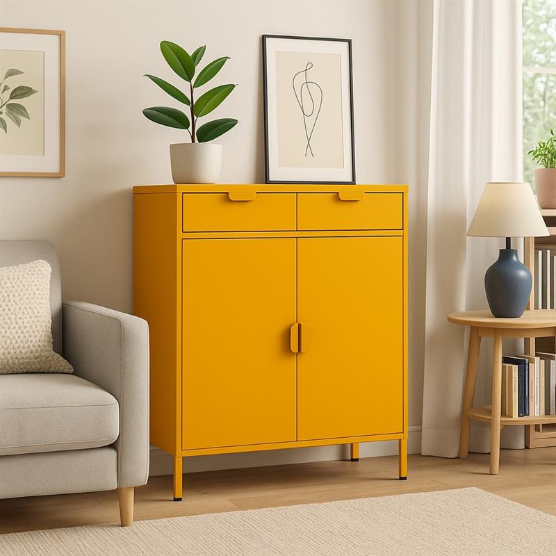 POP CREDENZA 2/A 2/C 80X38X110 CM SENAPE
