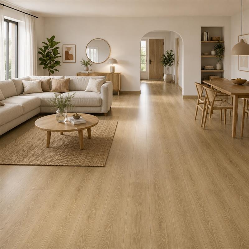 Battiscopa impermeabile 240x1,3x5 cm colore noce SPC