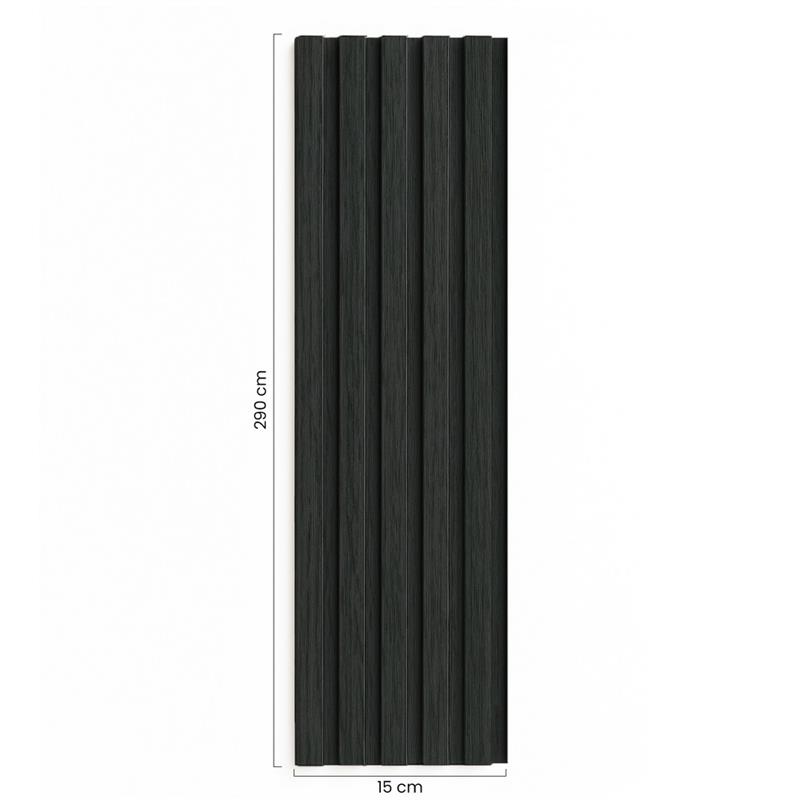 PANNELLO MURALE CANNETTATO SPC 15X290 ROVERE NERO