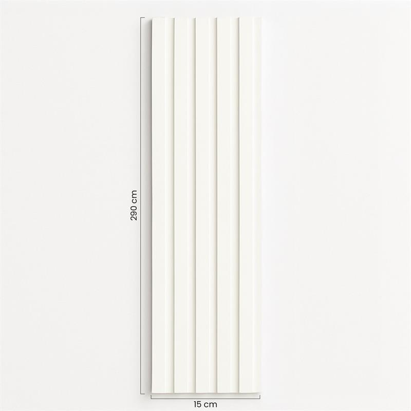 PANNELLO MURALE CANNETTATO SPC 15X290 BIANCO LATTE