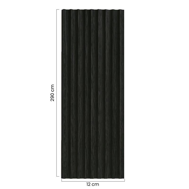 PANNELLO MURALE WAVY SPC 12X290 ROVERE NERO