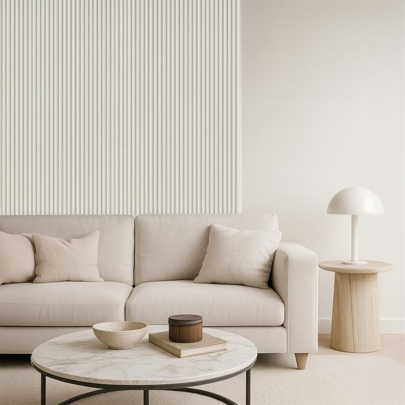 PANNELLO MURALE WAVY SPC 12X290 BIANCO LATTE