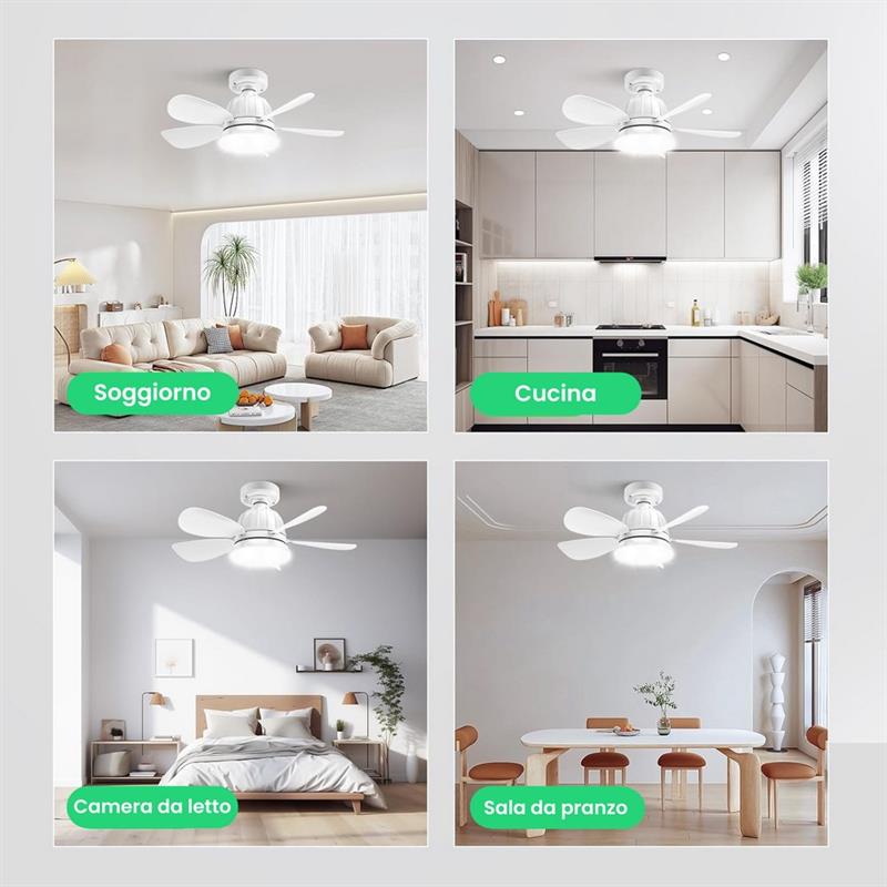 VENTILATORE DA SOFFITTO CON LUCE