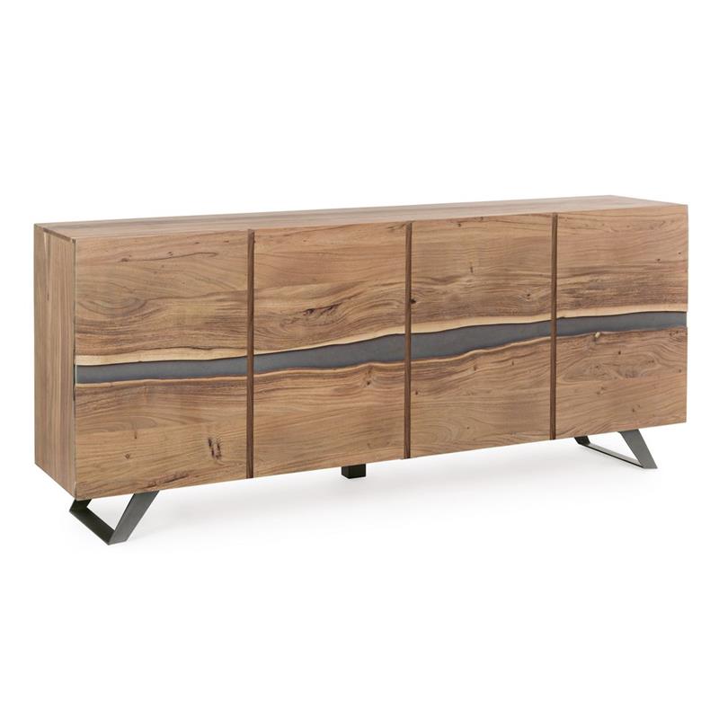 ACHILLE MADIA 4/A ACACIA METALLO 198X43X85CM