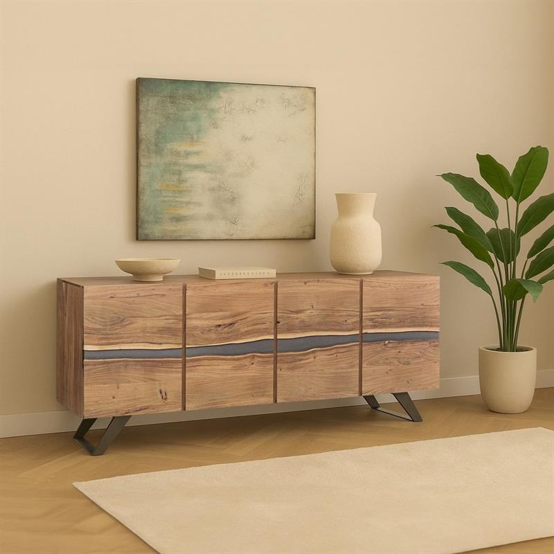ACHILLE MADIA 4/A ACACIA METALLO 198X43X85CM