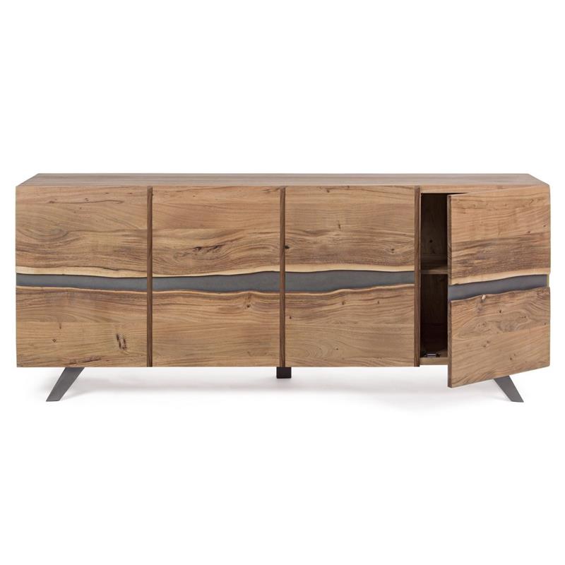ACHILLE MADIA 4/A ACACIA METALLO 198X43X85CM