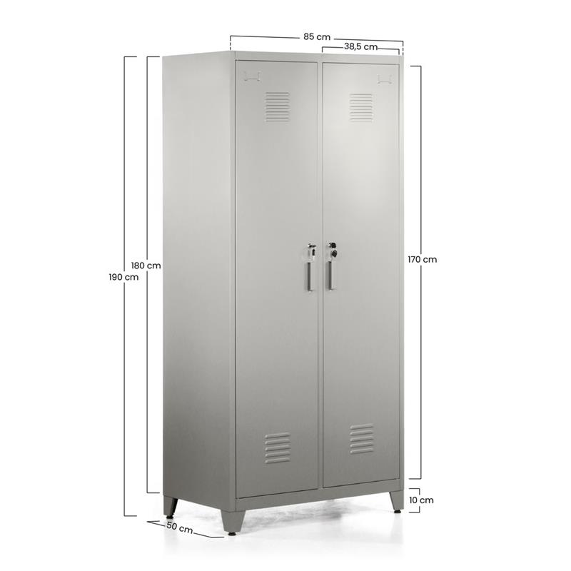 YUMI ARMADIO SPORCO PULITO 85X50X190 CM GRIGIO