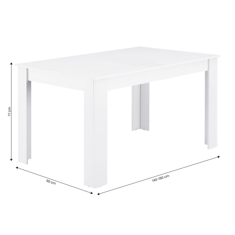 HARPER TAVOLO EXTEN BIANCO 140-190X90X77 CM