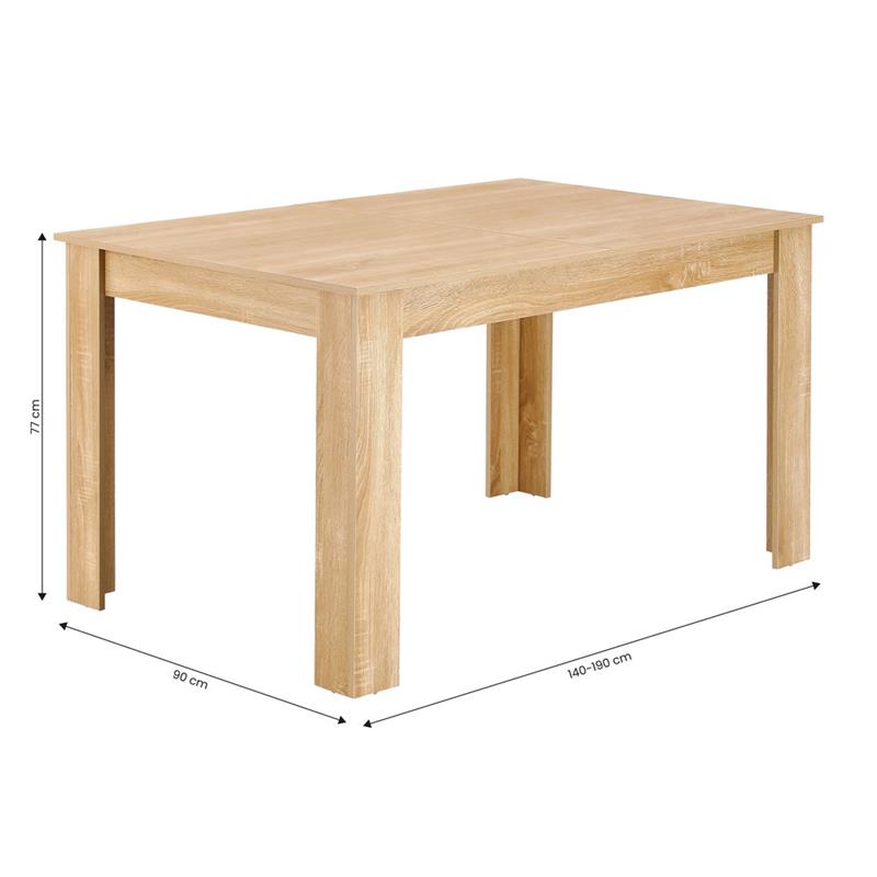 HARPER TAVOLO EXTEN ROVERE 140-190X90X77 CM