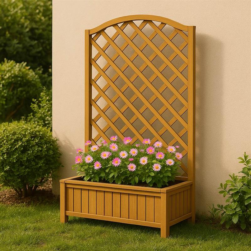 GRATA IN LEGNO CON FIORIERA 90X35X180H CM