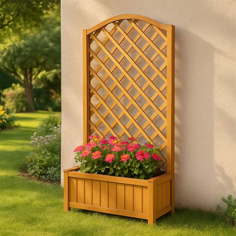 GRATA IN LEGNO CON FIORIERA 65X35X180H CM